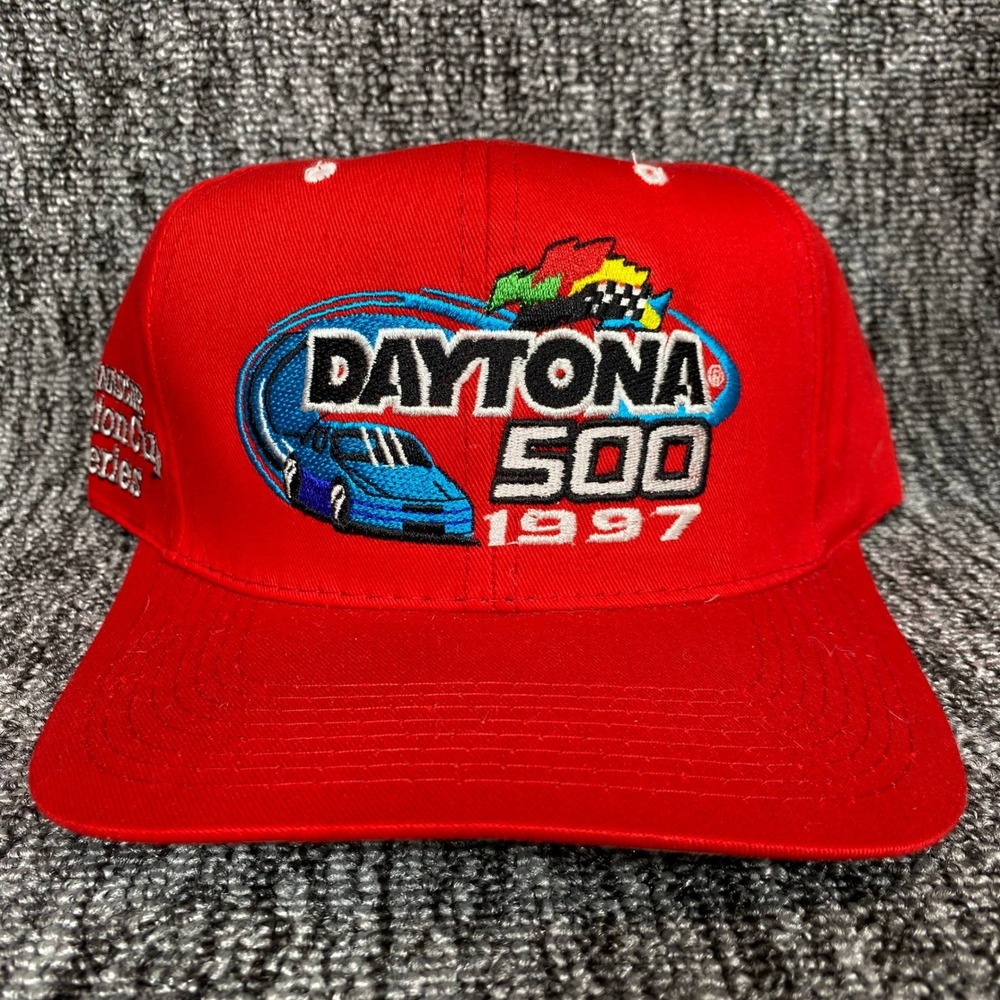 Vintage 90s Daytona 500 1997 Racing Hat Competitors View Chase Racewear Red Cap